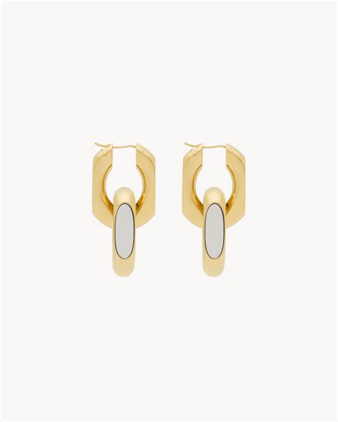 CASSANDRE duo link earrings in metal .